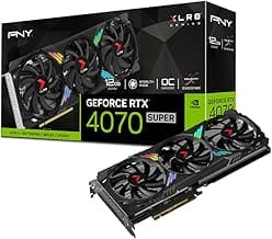 PNY GeForce RTX™ 4070 Super 12GB XLR8 Gaming Verto™ Epic-X RGB™ OC Triple Fan Graphics Card DLSS 3 (NVIDIA GeForce SFF-Ready, ARGB, 192-bit, PCIe 4.0, GDDR6X, HDMI/Display, Supports 4k, 2 Slot)