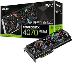 PNY GeForce RTX™ 4070 Super 12GB XLR8 Gaming Verto™ Epic-X RGB™ OC Triple Fan Graphics Card DLSS 3 (NVIDIA GeForce SFF-Ready, ARGB, 192-bit, PCIe 4.0, GDDR6X, HDMI/Display, Supports 4k, 2 Slot)