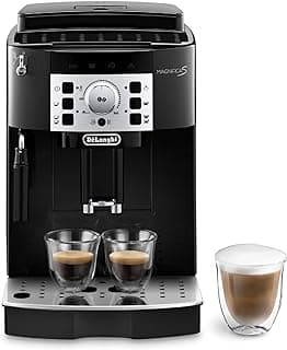 Delonghi super-automatic espresso coffee machine with an adjustable grinder, manual cappuccino maker, for brewing espresso, cappuccino, latte. ECAM22110B MagnificaS,1.8 liters