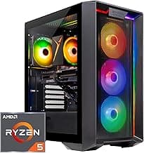 Skytech Nebula Gaming PC Desktop, Ryzen 5 5500 3.6 GHz (4.2GHz Turbo Boost), NVIDIA RTX 4060 8GB GDDR6X, 1TB SSD, 16GB DDR4 RAM 3200, 650W Gold PSU, Wi-Fi, Win 11 Home