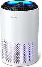 AROEVE Air Purifiers for Home, Air Purifier Air Cleaner For Smoke Pollen Dander Hair Smell Portable Air Purifier with Sleep Mode Speed Control For Bedroom Office Living Room, MK01- White