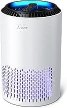 AROEVE Air Purifiers for Home, Air Purifier Air Cleaner For Smoke Pollen Dander Hair Smell Portable Air Purifier with Sleep Mode Speed Control For Bedroom Office Living Room, MK01- White