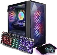 STGAubron Prebuilt Gaming PC Desktop, AMD Radeon RX 550 4G GDDR5, Intel Core I5 3.3Ghz up to 3.7Ghz, 16G Ram, 512G SSD, WiFi, BT 5.0, RGB Fan x 3, RGB Mouse Pad, Windows 10 Home