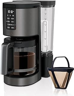 Ninja DCM201BK Programmable XL 14-Cup Coffee Maker PRO, 14-Cup Glass Carafe, Freshness Timer, with Permanent Filter, Black Stainless Steel