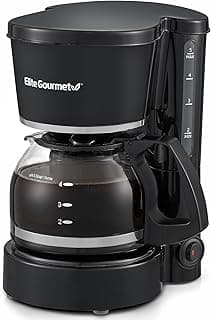 Elite Gourmet EHC-5055 Automatic 5-Cup Brew & Drip Coffee Maker with Pause N Serve Reusable Filter, On/Off Switch, Water Level Indicator