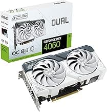 ASUS Dual GeForce RTX™ 4060 OC White Edition 8GB GDDR6 (PCIe 4.0, 8GB GDDR6, DLSS 3, HDMI 2.1a, DisplayPort 1.4a, 2.5-Slot Design, Axial-tech Fan Design, 0dB Technology, and More)